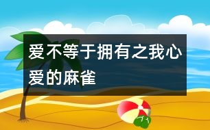 愛不等于擁有之——我心愛的麻雀