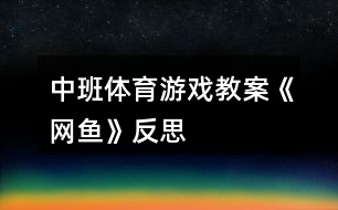 中班體育游戲教案《網(wǎng)魚》反思