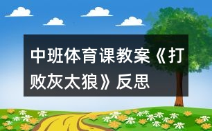 中班體育課教案《打敗灰太狼》反思