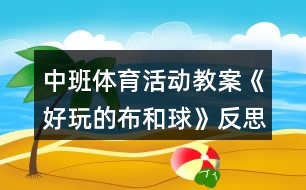 中班體育活動教案《好玩的布和球》反思