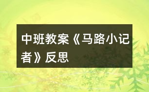 中班教案《馬路小記者》反思