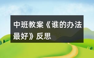 中班教案《誰的辦法最好》反思