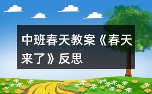 中班春天教案《春天來了》反思