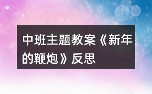 中班主題教案《新年的鞭炮》反思