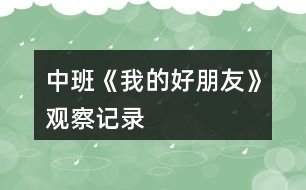 中班《我的好朋友》觀察記錄