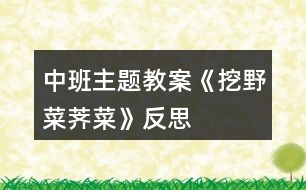 中班主題教案《挖野菜薺菜》反思