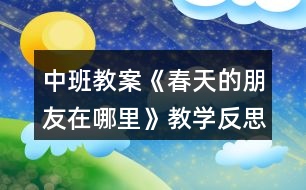 中班教案《春天的朋友在哪里》教學反思