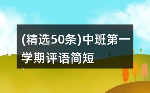 (精選50條)中班第一學(xué)期評語簡短