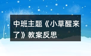 中班主題《小草醒來了》教案反思