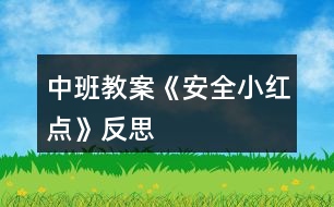 中班教案《安全小紅點(diǎn)》反思