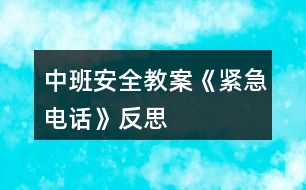 中班安全教案《緊急電話》反思