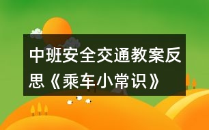 中班安全交通教案反思《乘車小常識》