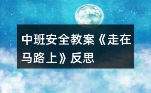 中班安全教案《走在馬路上》反思