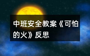 中班安全教案《可怕的火》反思