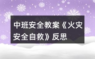 中班安全教案《火災安全自救》反思