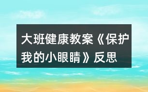 大班健康教案《保護(hù)我的小眼睛》反思