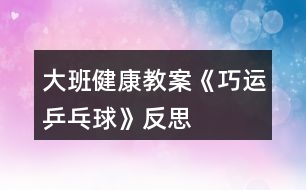 大班健康教案《巧運乒乓球》反思