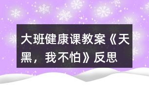 大班健康課教案《天黑，我不怕》反思