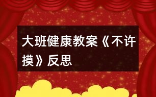 大班健康教案《不許摸》反思