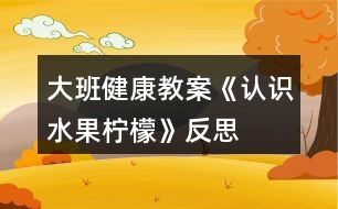 大班健康教案《認(rèn)識水果檸檬》反思