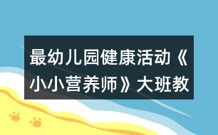 最幼兒園健康活動(dòng)《小小營(yíng)養(yǎng)師》大班教案反思