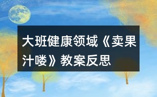 大班健康領域《賣果汁嘍》教案反思