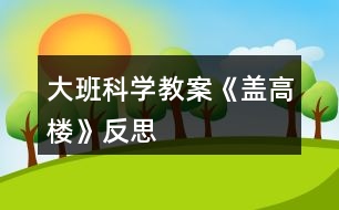 大班科學教案《蓋高樓》反思