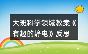 大班科學領(lǐng)域教案《有趣的靜電》反思