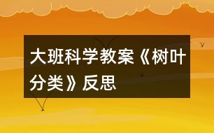 大班科學教案《樹葉分類》反思