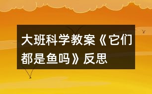 大班科學教案《它們都是魚嗎》反思