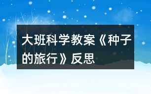 大班科學(xué)教案《種子的旅行》反思