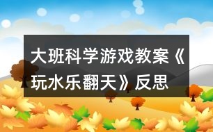 大班科學(xué)游戲教案《玩水樂(lè)翻天》反思