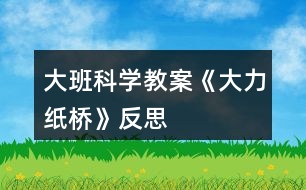 大班科學教案《大力紙橋》反思