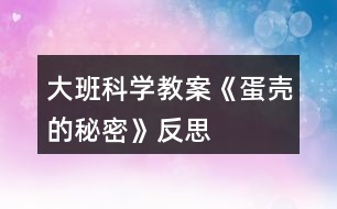 大班科學教案《蛋殼的秘密》反思