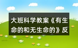 大班科學(xué)教案《有生命的和無(wú)生命的》反思