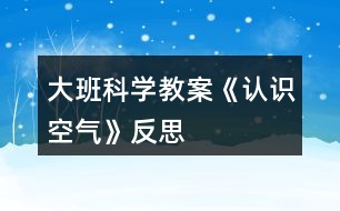 大班科學(xué)教案《認(rèn)識(shí)空氣》反思