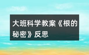 大班科學教案《根的秘密》反思