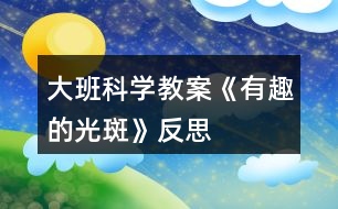 大班科學教案《有趣的光斑》反思