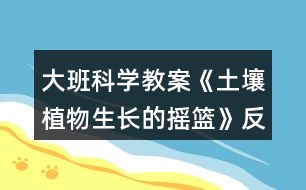 大班科學(xué)教案《土壤植物生長的搖籃》反思