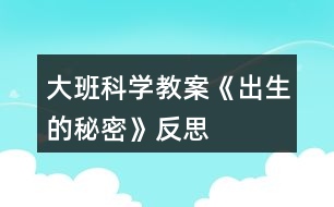 大班科學(xué)教案《出生的秘密》反思