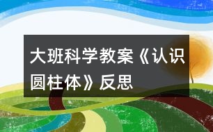 大班科學教案《認識圓柱體》反思