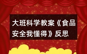 大班科學教案《食品安全我懂得》反思