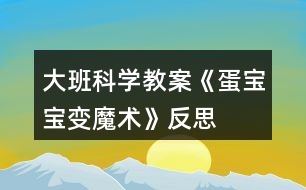 大班科學教案《蛋寶寶變魔術》反思