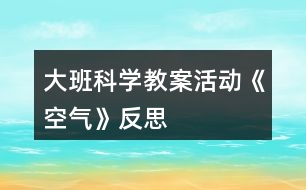 大班科學(xué)教案活動《空氣》反思