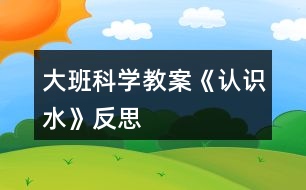 大班科學教案《認識水》反思