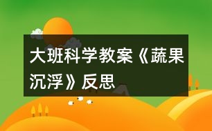 大班科學(xué)教案《蔬果沉浮》反思