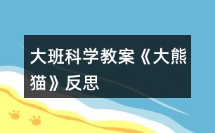 大班科學教案《大熊貓》反思