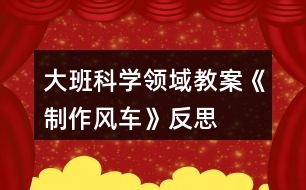 大班科學(xué)領(lǐng)域教案《制作風(fēng)車》反思