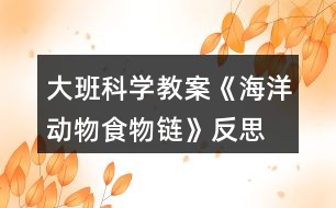 大班科學教案《海洋動物食物鏈》反思