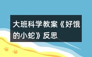 大班科學教案《好餓的小蛇》反思